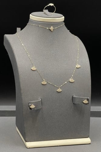 طقم جواهر ذهب تصميم الماس