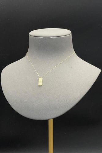 عقد على شكل مستطيل ذهب تصميم الماس عيار 18 وزن من...