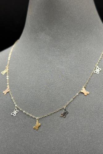 تشوكر ذهب عيار 18 بتصميم فراشة وزن من 1.1 الى 1.2...