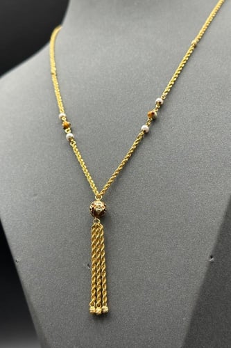 عقد مجدول مع كور ذهب تصميم هندي عيار 21 وزن 4.1 جر...