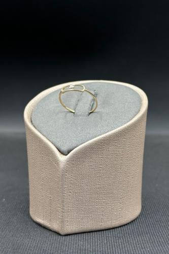 خاتم ذهب ناعم عيار 18 مستطيل تصميم الماسي وزن من 0...