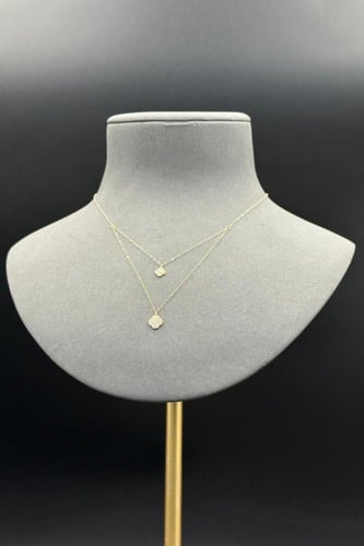 عقد ذهب عيار 18 دورين تصميم الماس وزن من 0.7 الى 0...