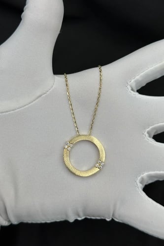 سلسال ذهب ناعم عيار 18 وردة تصميم الماس وزن 5.7 جر...