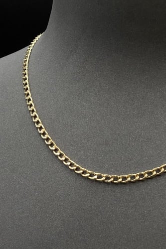 عقد ذهب ناعم بنصميم جنزير صافي فاخر - سلسال ذهب ان...