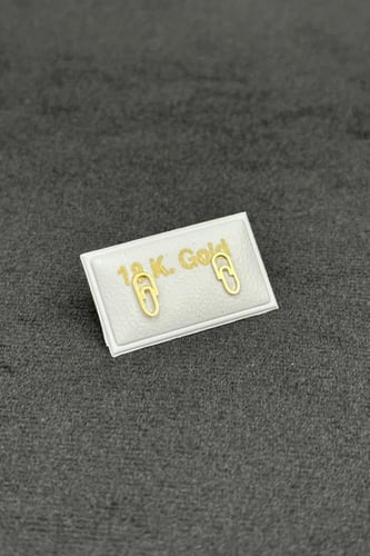 حلق طبي مستطيل ذهب صافي عيار 18