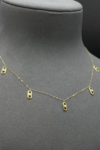 شوكر مستطيل ذهب تصميم الماس عيار 21