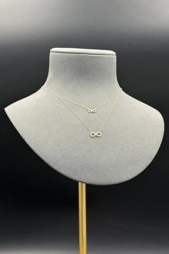 عقد ذهب عيار 18 انفنتي دورين تصميم الماس وزن من 0....