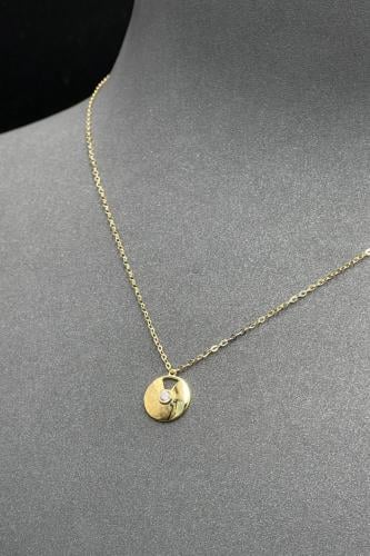 عقد دائري مفرغ ذهب تصميم الماس عيار 21 وزن من 1.3...