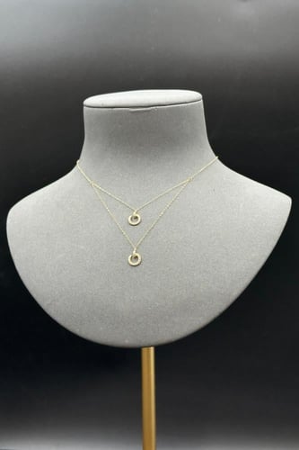 سلسلة ذهب عيار 18 دورين مسمار تصميم الماس وزن 0.9...