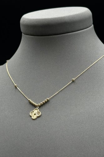 عقد ورده ذهب صافي ايطالي