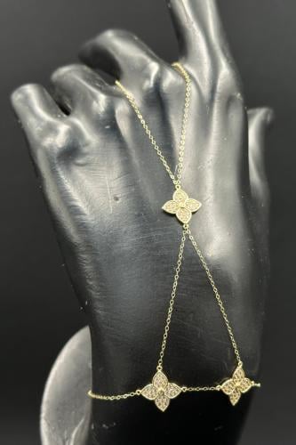 كف ذهب عيار 18 زهرة تصميم الماس وزن من 2.1 الى 2.2...