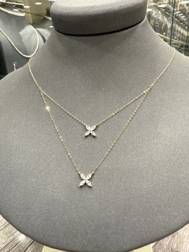 عقد فراشه دورين كرستال لون شفاف