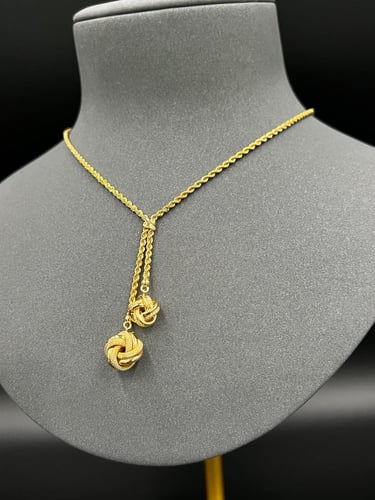 سلسال ذهب ناعم عيار 18 لونين مكرونة نازل وزن 5.5 ج...