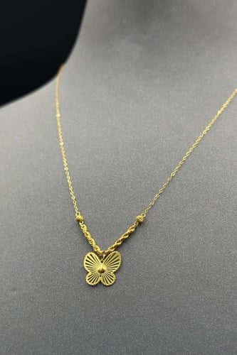 عقد فراشة ذهب صافي عيار 21 وزن 1.1 جرام