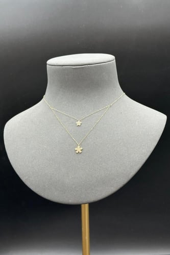 سلسال ذهب ناعم عيار 18 دورين زهرة تصميم الماس وزن...