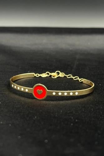 اسوارة اطفال قلب ذهب ملون عيار 18 وزن 4.2 جرام