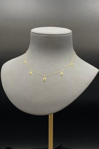 شوكر مستطيل ذهب تصميم الماس عيار 21