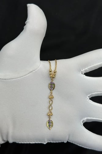 عقد أوراق الشجر ذهب عيار 18 نبض الطبيعة وزن 4.3 جر...