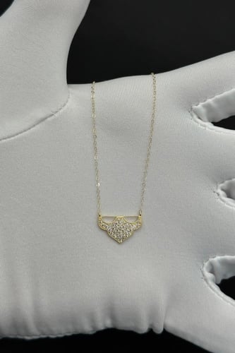 سلسال ذهب ناعم عيار 18 بتصميم الماس وزن 0.8 جرام