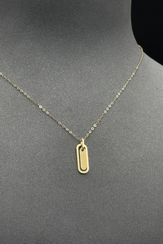 عقد مستطيل ذهب ايطالي عيار 18 وزن من 1.1 الى 1.2 ج...