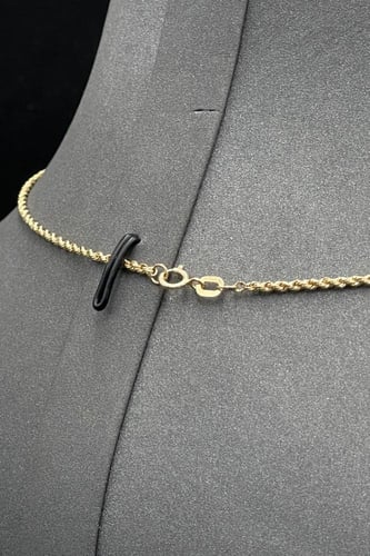 عقد مكرونة ذهب صافي عيار 18 وزن 2.2 جرام