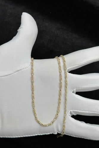 عقد مع اسوارة ذهب صافي ايطالي عيار 18 وزن 9.9 جرام