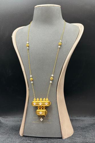 شال ذهب مع صدف ابيض عيار 21 وزن 28.4 جرام