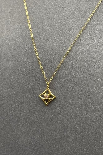 طقم معين فص واحد ذهب تصميم الماس عيار 21