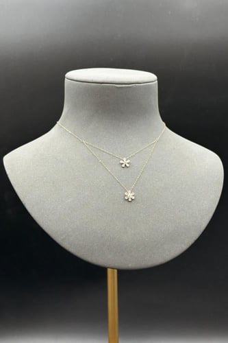 عقد ذهب عيار 18 دورين بتصميم الماس وزن من 1 الى 1....