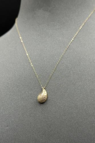 سلسال ذهب ناعم عيار 18 دمعة بتصميم الماس وزن 1 جرا...