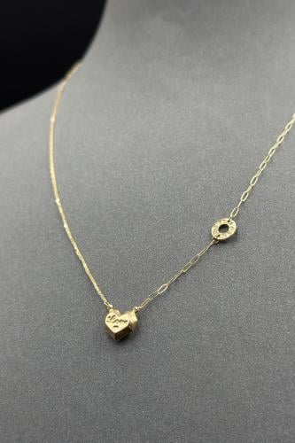 عقد ذهب عيار 18 بتصميم قلب ايطالي وزن 1.2 جرام