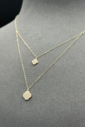 عقد ذهب عيار 18 دورين تصميم الماس وزن من 0.7 الى 0...