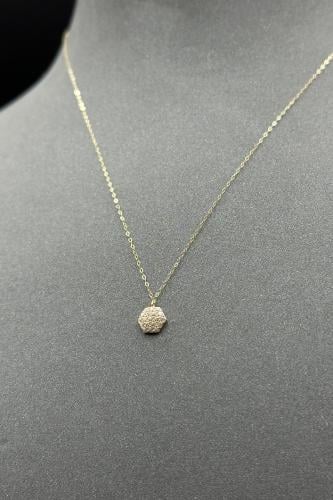 سلسال ذهب ناعم عيار 18 سداسي بتصميم الماس وزن 0.4...