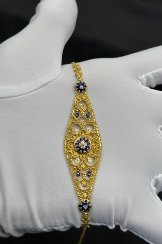 اسوارة وردة ذهب تصميم هندي عيار 21 وزن 8.6 جرام