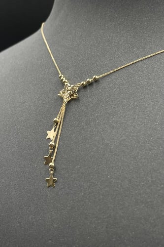 عقد نجمة مع نجمات نازله ذهب صافي ايطالي