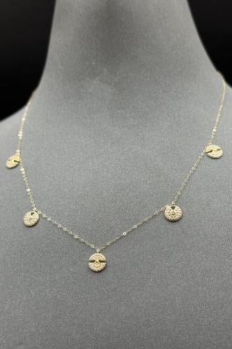 شوكر ذهب عيار 18 دوائر بتصميم الماس وزن 1.5 جرام