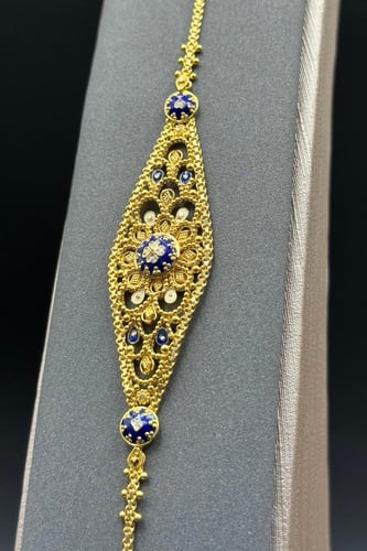 اسوارة وردة ذهب تصميم هندي عيار 21 وزن 8.6 جرام