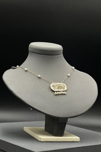 عقد شناف ذهب مع لؤلؤ موديل (38)