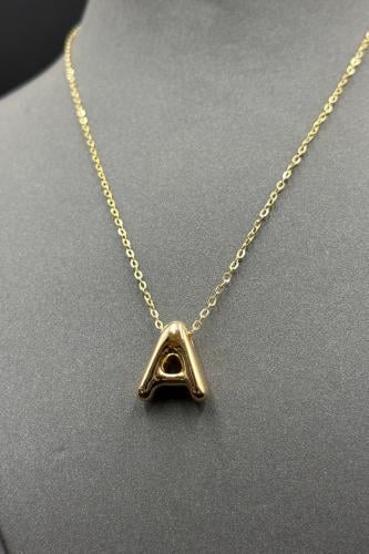 عقد حرف A ذهب صافي ايطالي عيار 18 وزن من 1.2 الى 1...