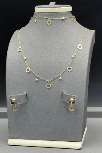 طقم اطفال قلب ذهب مع لؤلؤ عيار 18 وزن 4.8 جرام