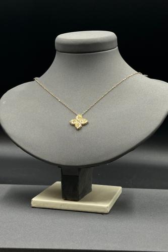 عقد ورده ذهب صافي عيار 21