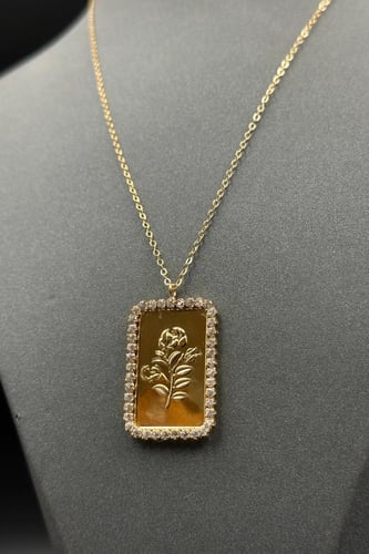 عقد ذهب عيار 21 سبيكة بتصميم الماس وزن 4.1 جرام