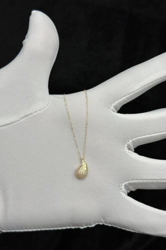 سلسال ذهب ناعم عيار 18 دمعة بتصميم الماس وزن 1 جرا...