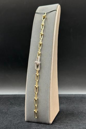 اسوارة جنزير ذهب تصميم الماس عيار 18 وزن 11.8 جرام