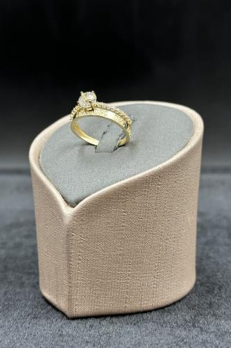 دبلة توينز ذهب تصميم الماس عيار 18 وزن 2.5 جرام