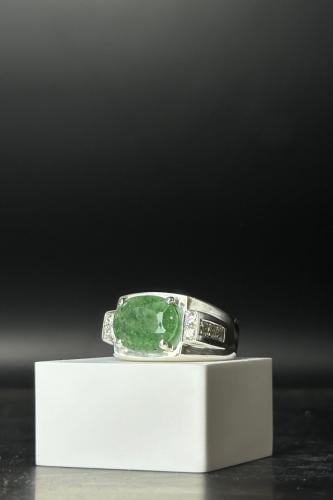 خاتم فضة رجالي 925 مع الماس بحجر كوارتز بوزن 13.1...