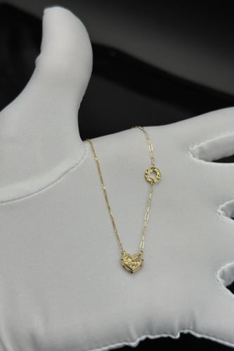 عقد ذهب عيار 18 بتصميم قلب ايطالي وزن 1.2 جرام