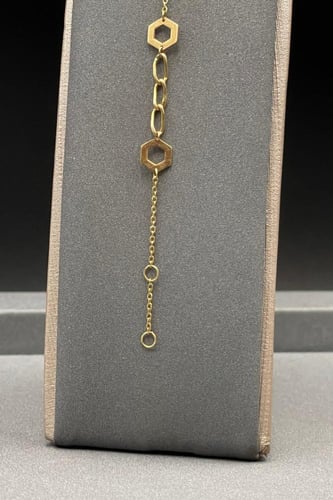 اسوارة شكل خلية ذهب صافي عيار 18 وزن 3.9 جرام