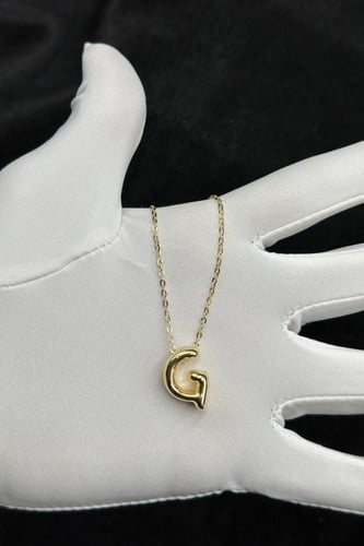 عقد ذهب ناعم عيار 18 بتصميم حرف G ايطالي وزن 1.3 ج...