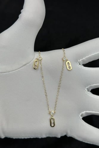 شوكر مستطيل ذهب تصميم الماس عيار 18 وزن من 1.7 الى...